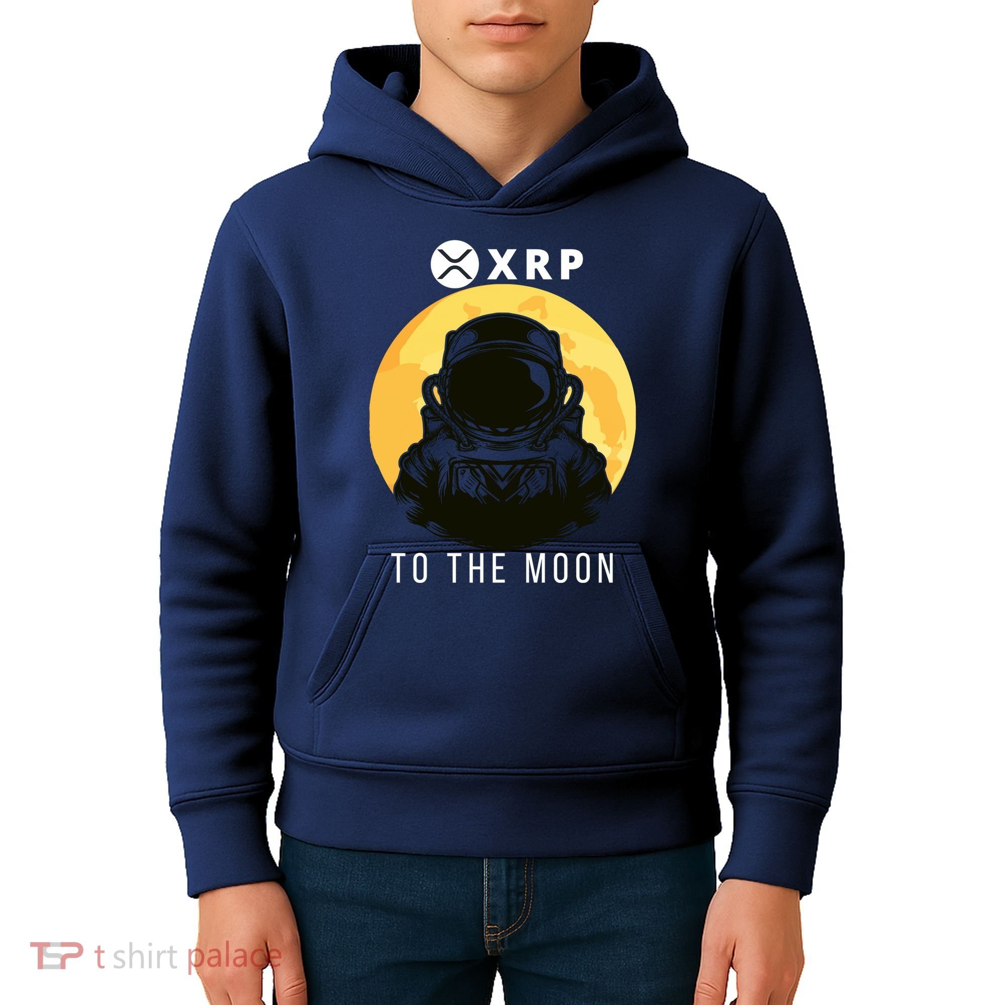 Funny XRP To The Moon Cryptocurrency Ripple Gift XRP Blockchain Crypto Trader Kids Hoodie
