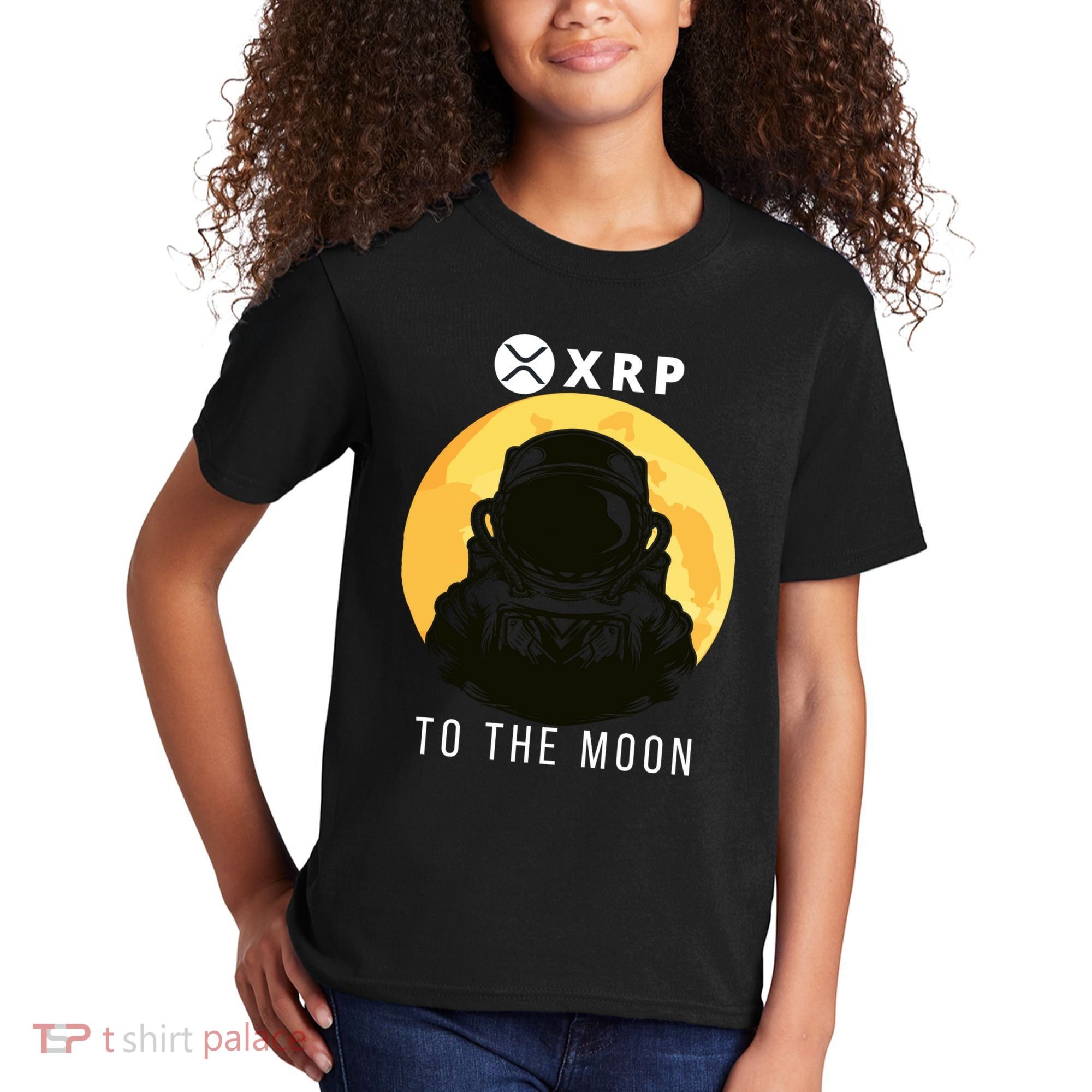 Funny XRP To The Moon Cryptocurrency Ripple Gift XRP Blockchain Crypto Trader Kids T-Shirt