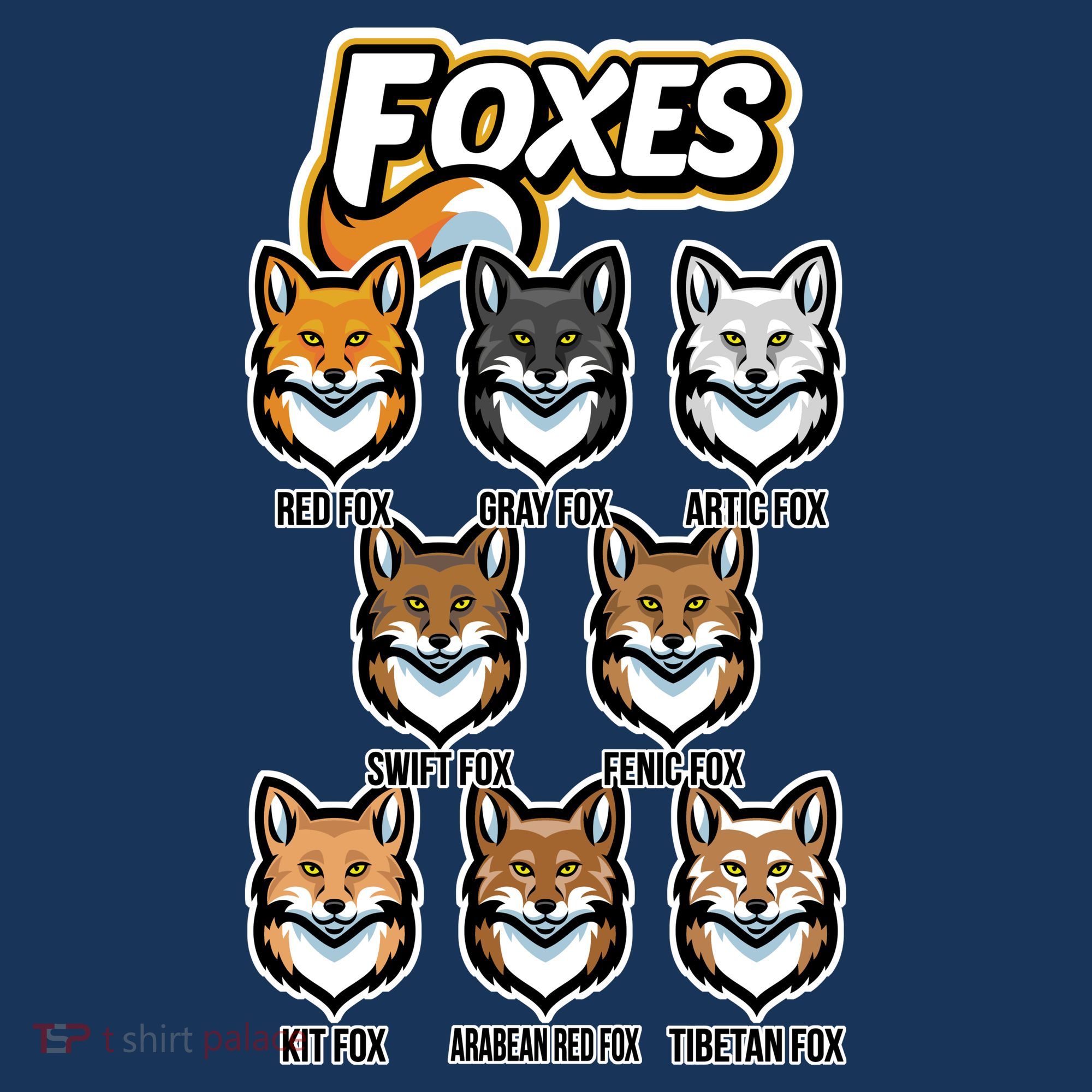 Foxes Of The World Fox Types T-Shirt