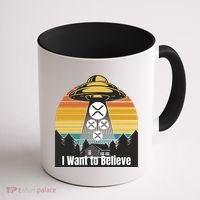 Funny XRP UFO Encounter Retro Sunset Ripple Cryptocurrency Funny Ripple XRP Coffee Mug thumb 1