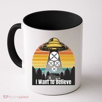 Funny XRP UFO Encounter Retro Sunset Ripple Cryptocurrency Funny Ripple XRP Coffee Mug thumb 0