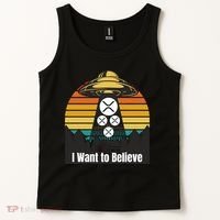 Funny XRP UFO Encounter Retro Sunset Ripple Cryptocurrency Funny Ripple XRP Tank Top thumb 2