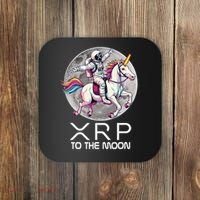 Funny XRP Unicorn Astronaut Crypto Boyfriend Girlfriend Gift Coaster thumb 0