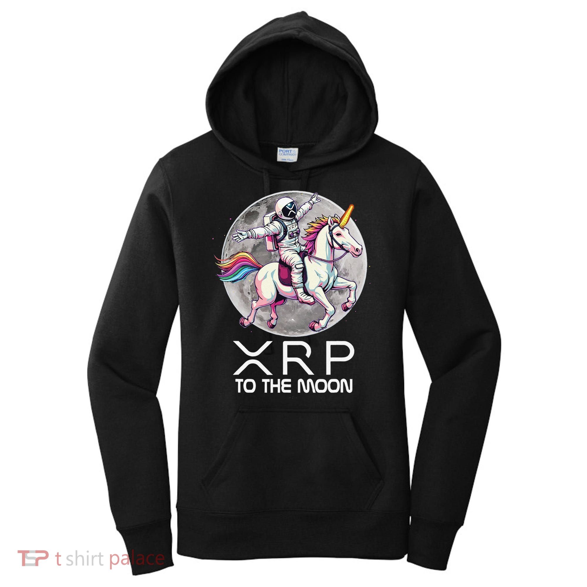Funny XRP Unicorn Astronaut Crypto Boyfriend Girlfriend Gift Women's Hoodie