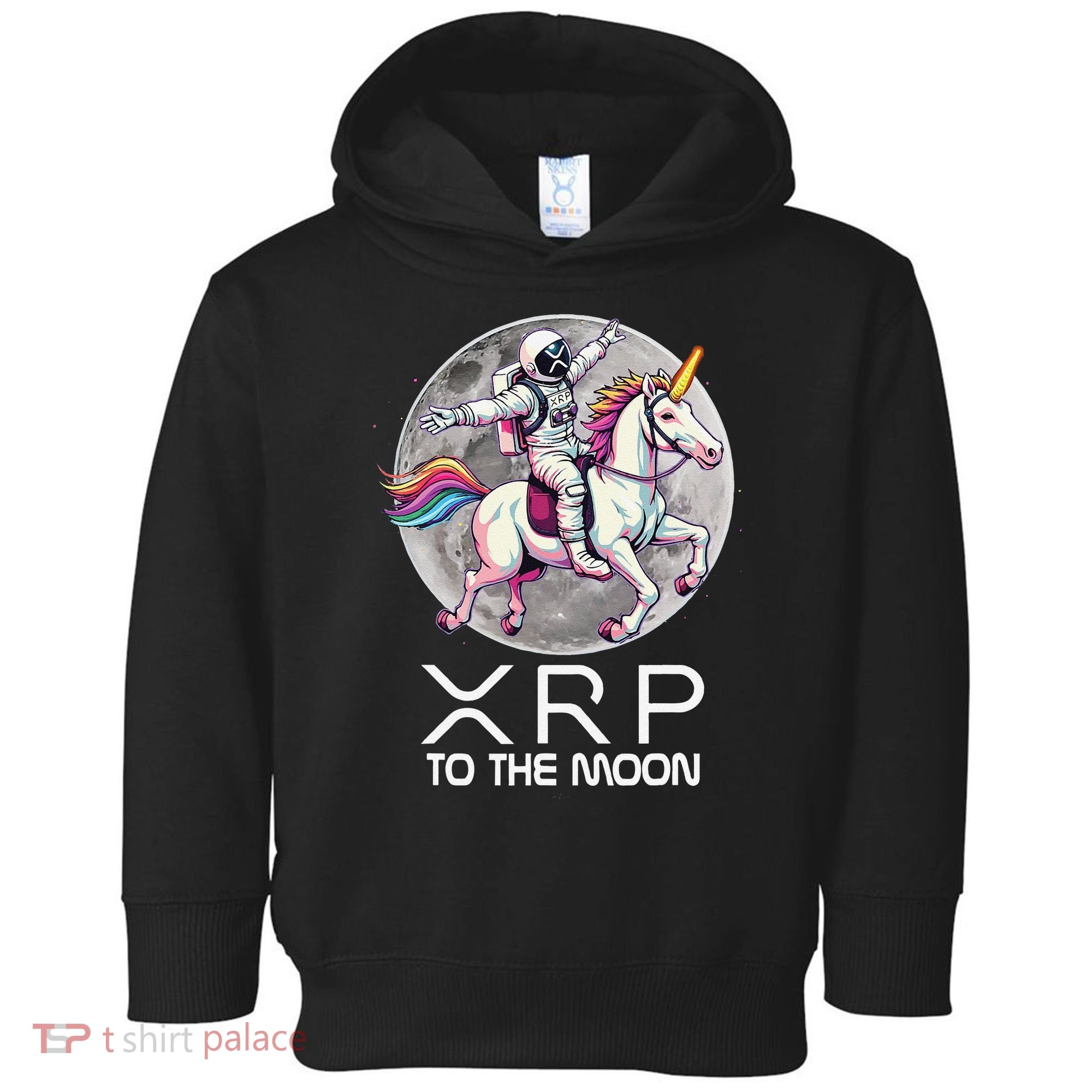 Funny XRP Unicorn Astronaut Crypto Boyfriend Girlfriend Gift Toddler Hoodie