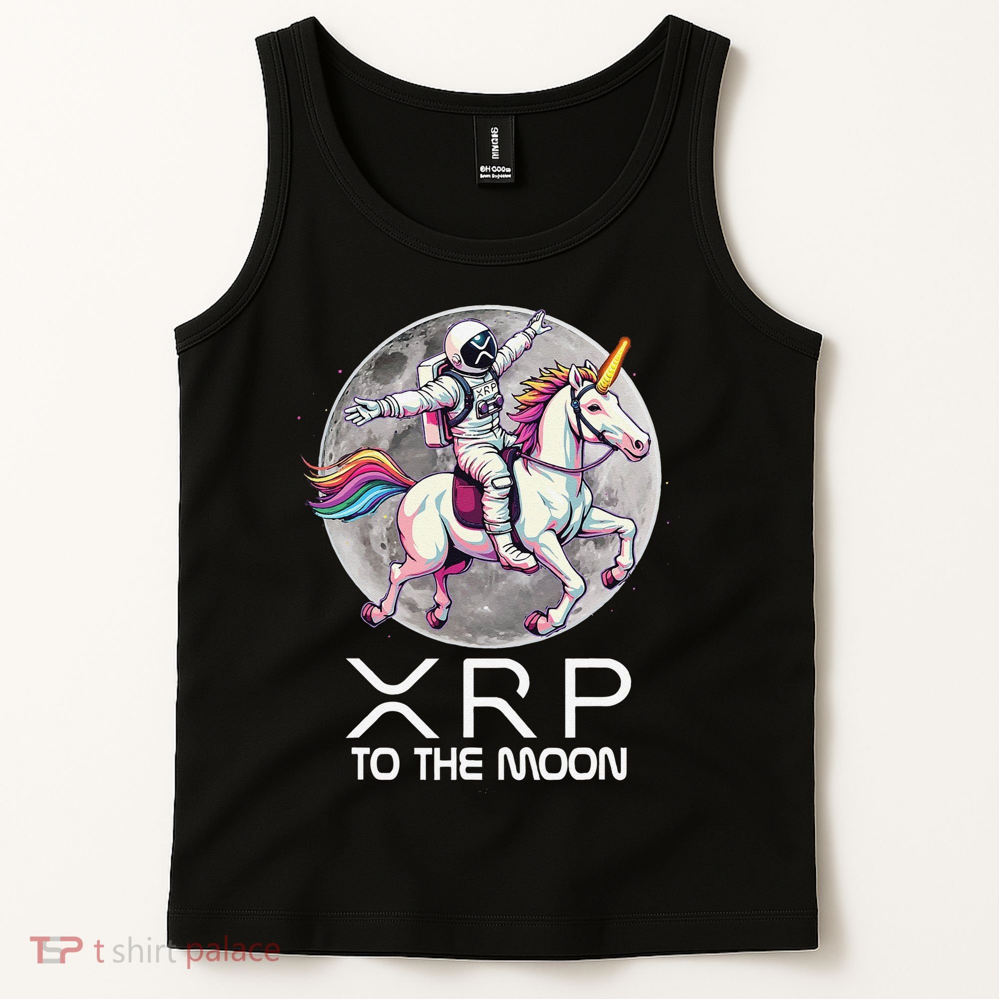 Funny XRP Unicorn Astronaut Crypto Boyfriend Girlfriend Gift Tank Top
