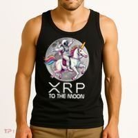 Funny XRP Unicorn Astronaut Crypto Boyfriend Girlfriend Gift Tank Top thumb 3