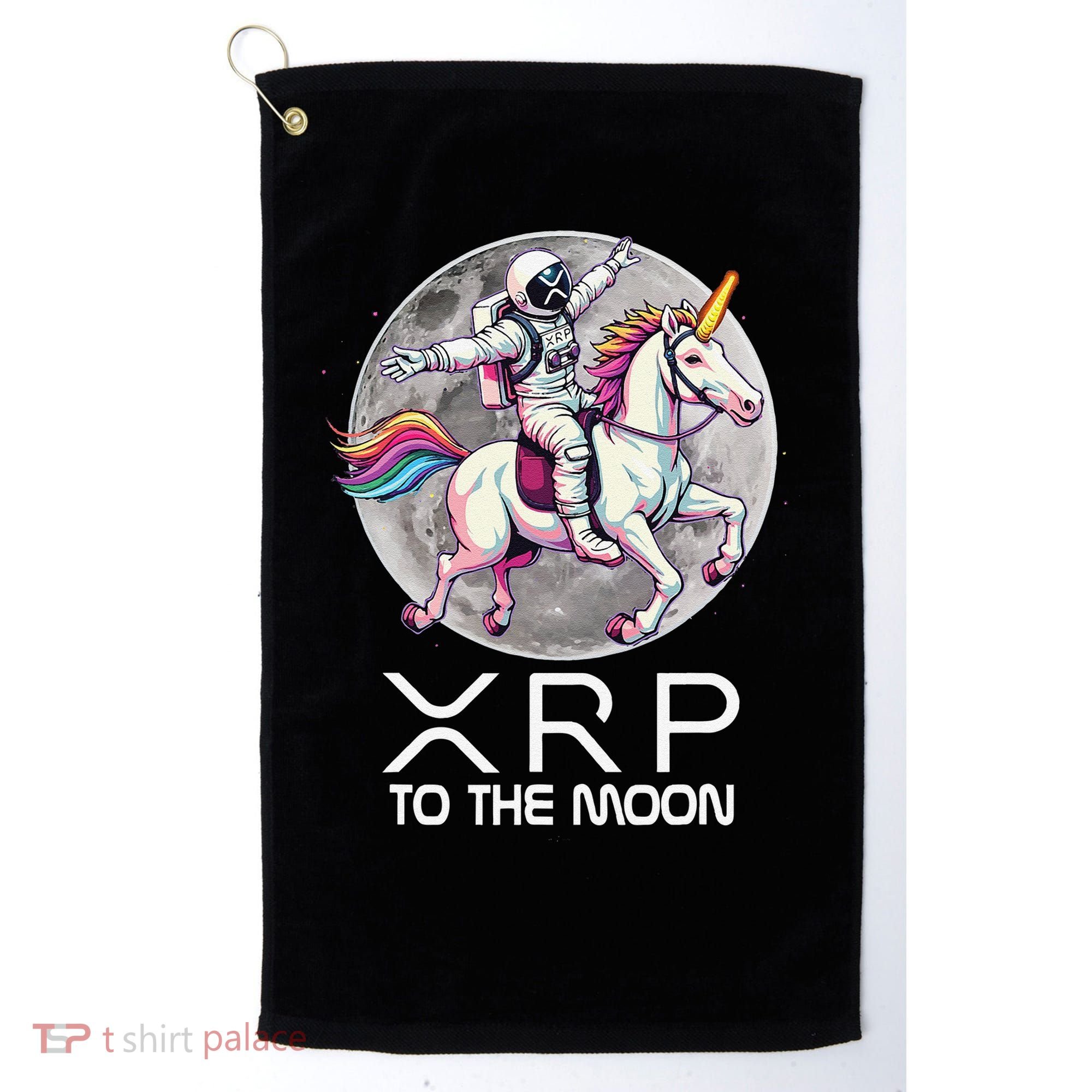 Funny XRP Unicorn Astronaut Crypto Boyfriend Girlfriend Gift Golf Towel
