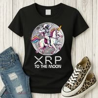 Funny XRP Unicorn Astronaut Crypto Boyfriend Girlfriend Gift Women's T-Shirt thumb 3