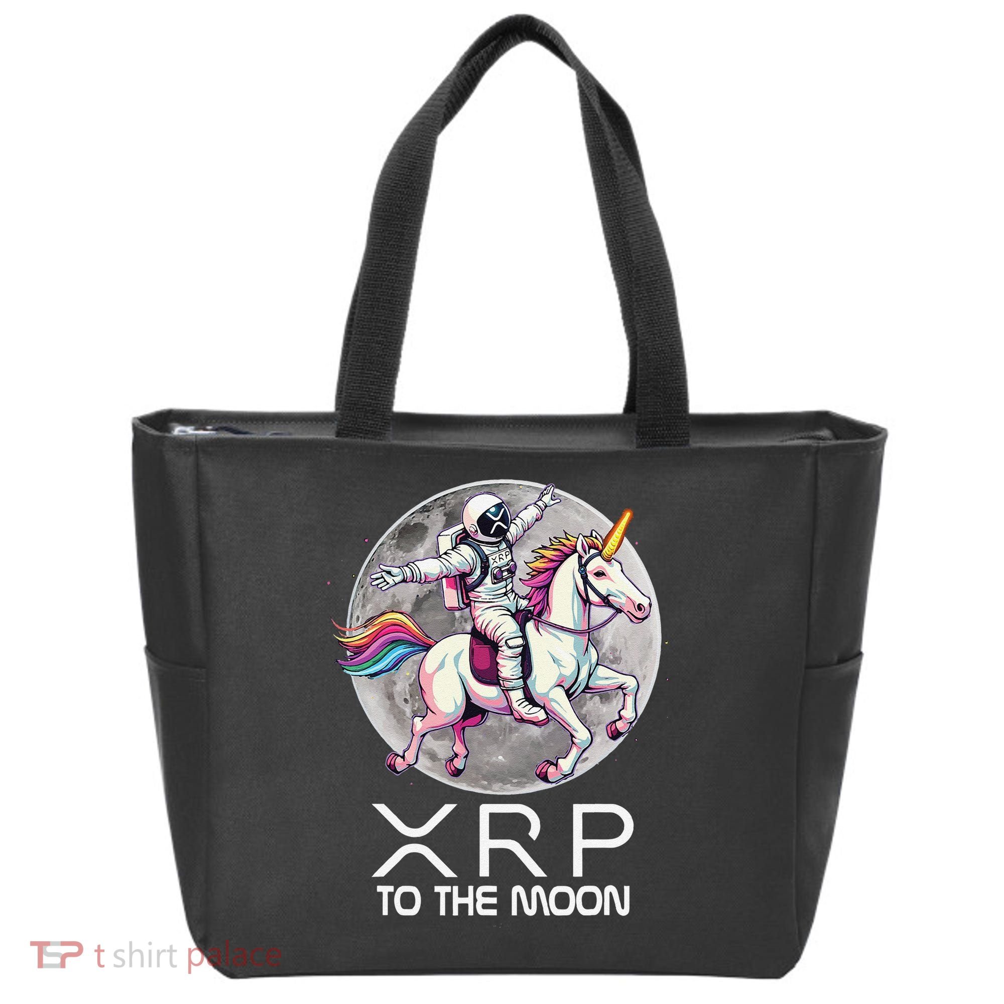 Funny XRP Unicorn Astronaut Crypto Boyfriend Girlfriend Gift Tote Bag