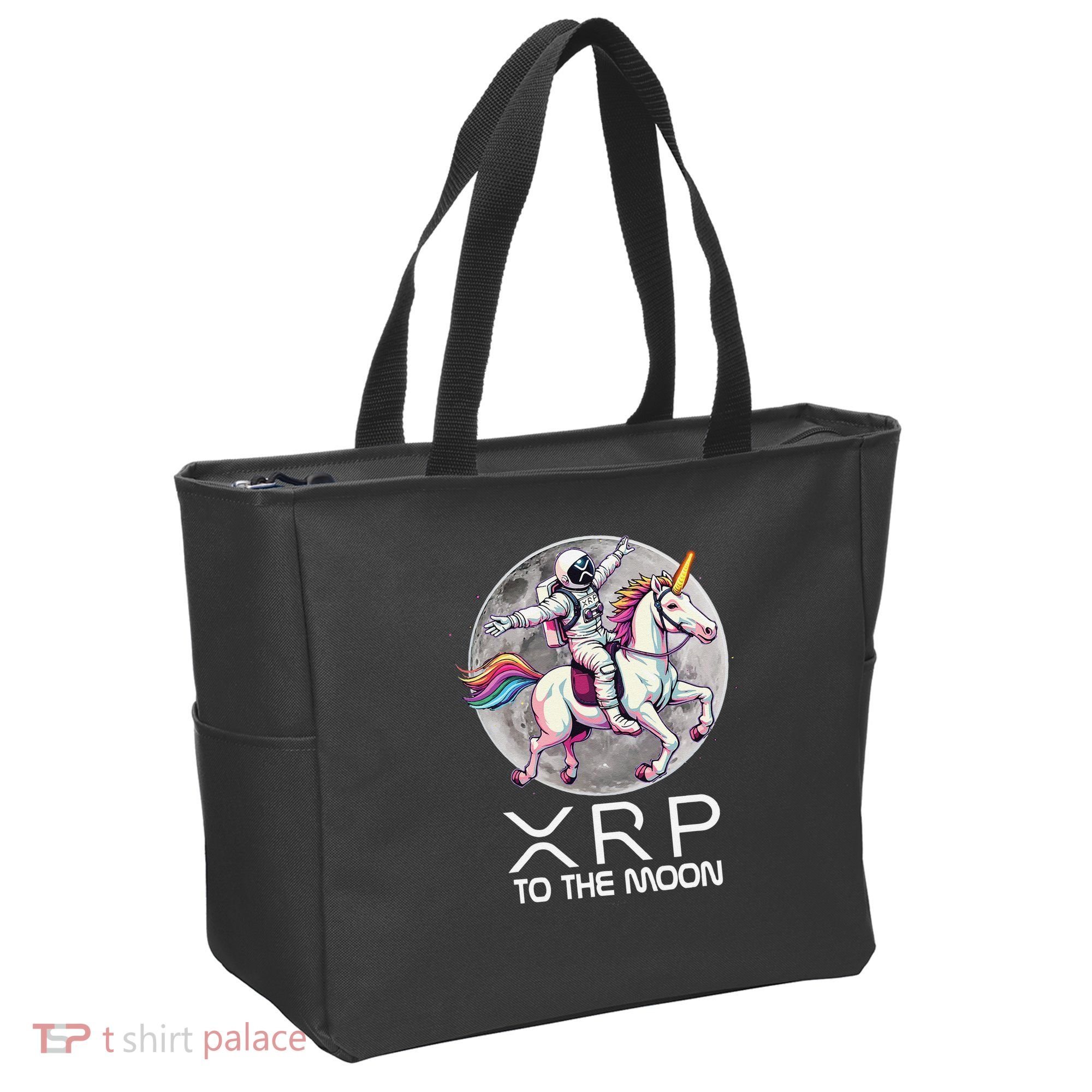 Funny XRP Unicorn Astronaut Crypto Boyfriend Girlfriend Gift Tote Bag