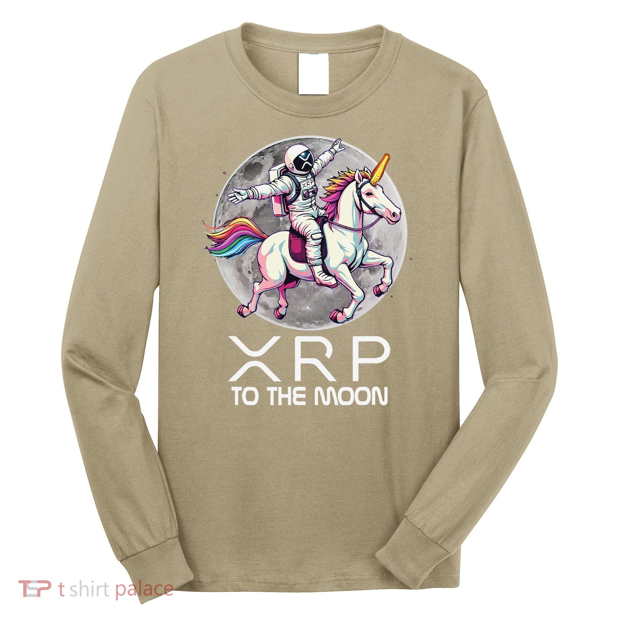 Funny XRP Unicorn Astronaut Crypto Boyfriend Girlfriend Gift Long Sleeve Shirt