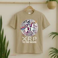 Funny XRP Unicorn Astronaut Crypto Boyfriend Girlfriend Gift T-Shirt thumb 2