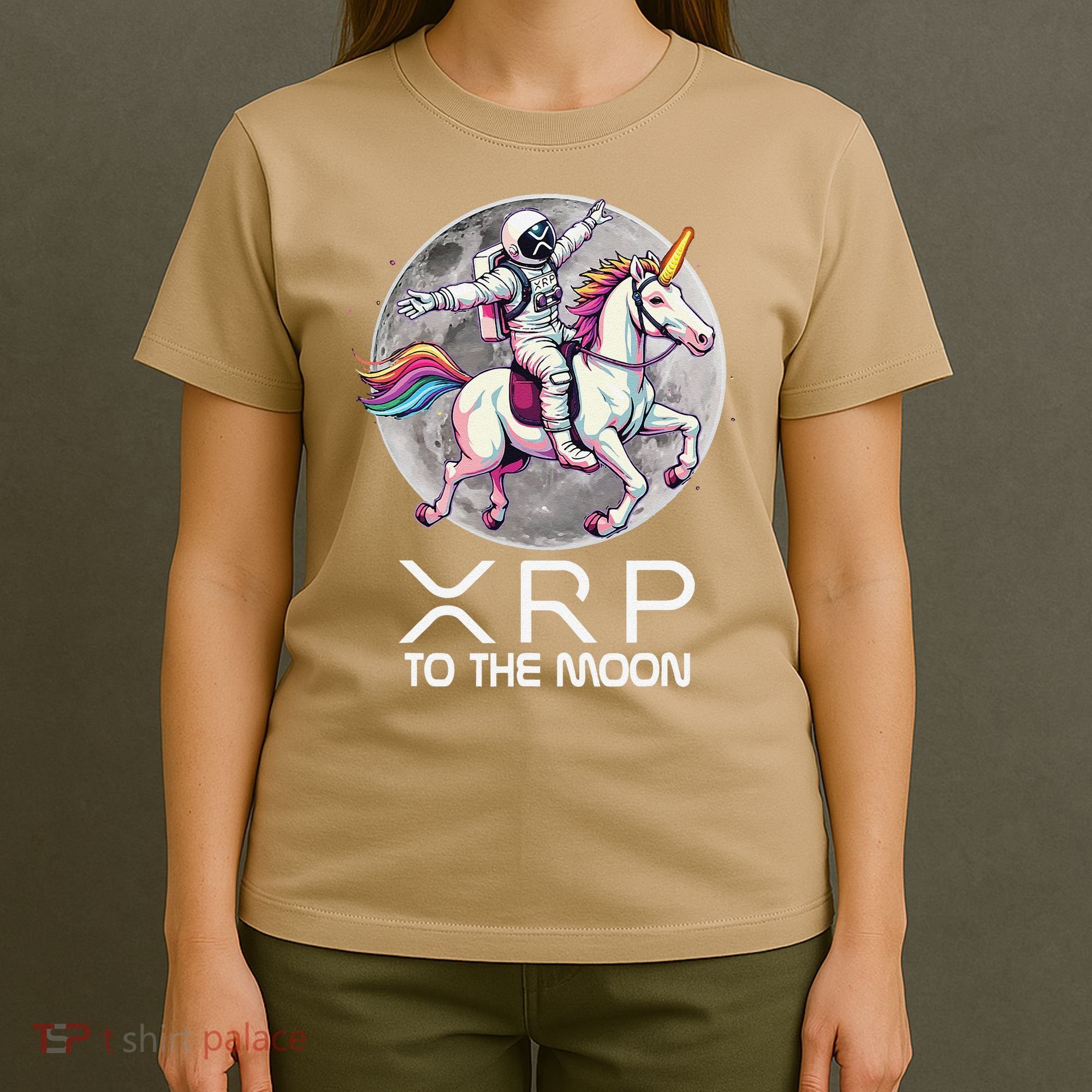 Funny XRP Unicorn Astronaut Crypto Boyfriend Girlfriend Gift T-Shirt
