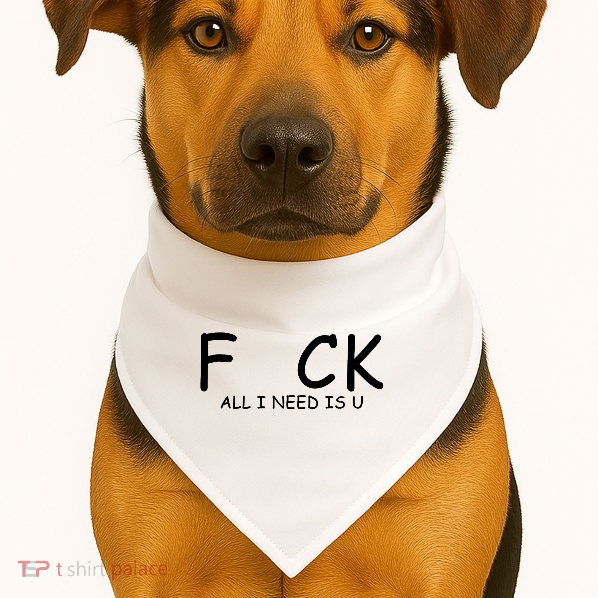 Fuck You All I Need Is U USA-Made Doggie Bandana