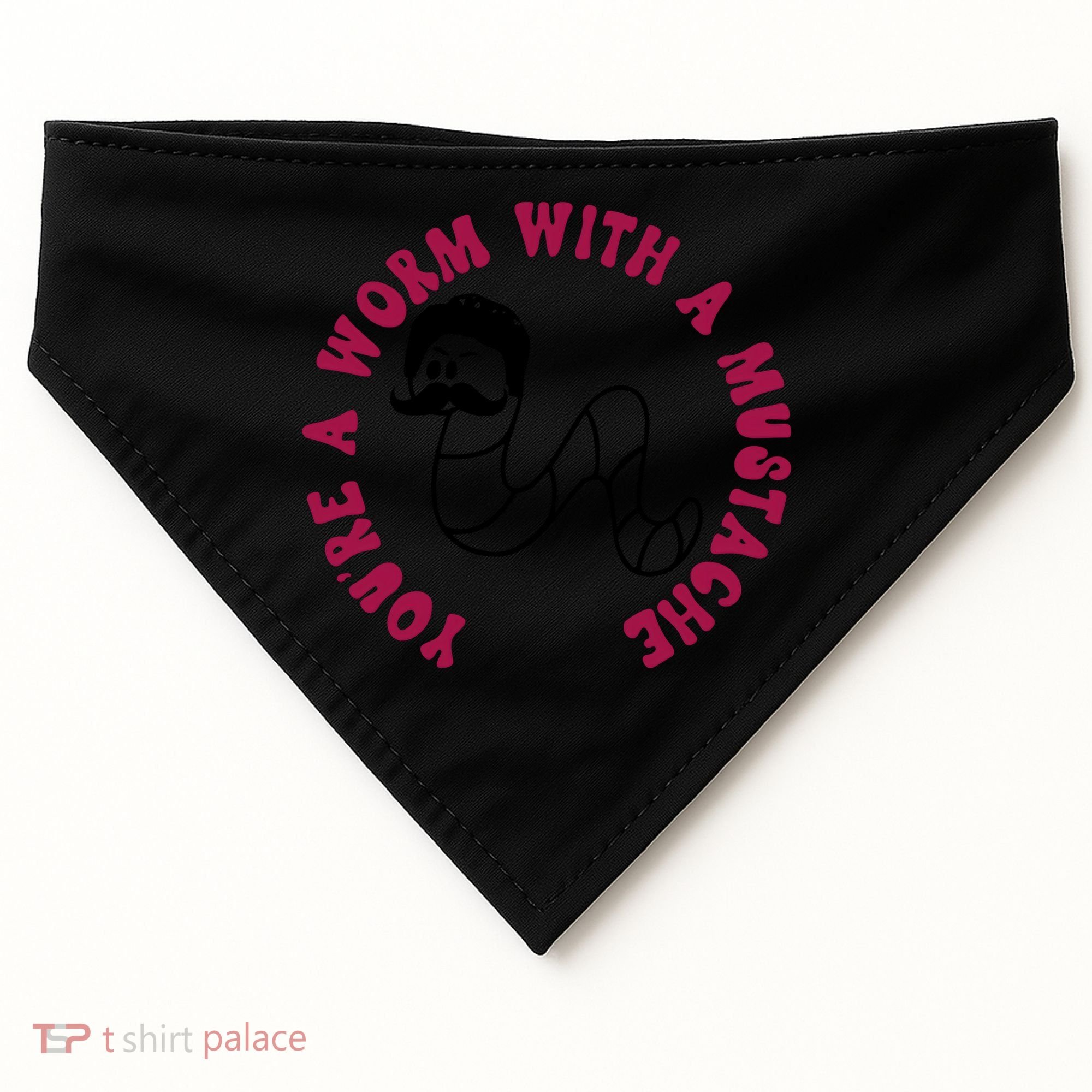 Funny You’re A Worm With A Mustache Meme For Men Women USA-Made Doggie Bandana