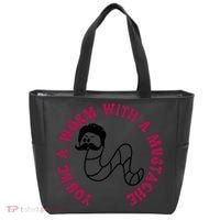 Funny You’re A Worm With A Mustache Meme For Men Women Tote Bag thumb 0