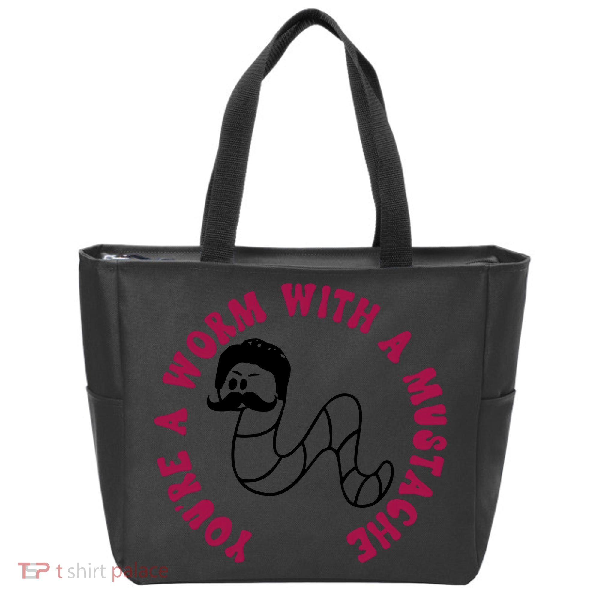 Funny You’re A Worm With A Mustache Meme For Men Women Tote Bag