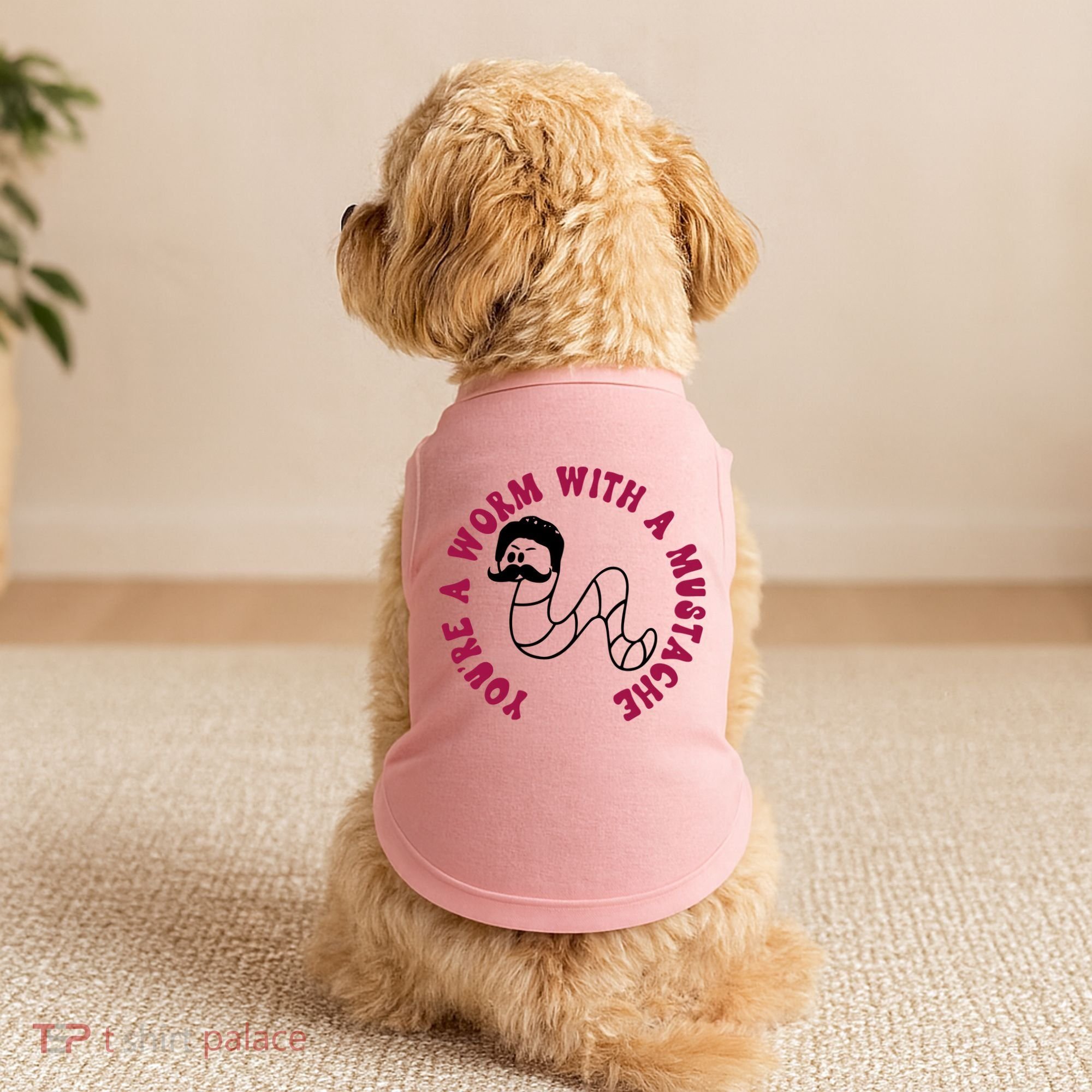 Funny You’re A Worm With A Mustache Meme For Men Women Doggie Tank