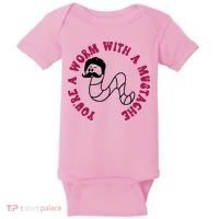 Funny You’re A Worm With A Mustache Meme For Men Women Baby Bodysuit thumb 0