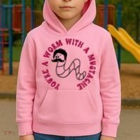 Funny You’re A Worm With A Mustache Meme For Men Women Kids Hoodie thumb 2