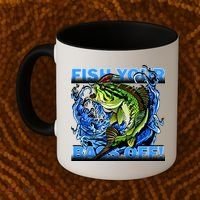 Fish Your Bass Off Funny Fishing Coffee Mug thumb 2