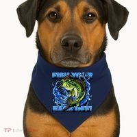 Fish Your Bass Off Funny Fishing USA-Made Doggie Bandana thumb 1