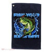 Fish Your Bass Off Funny Fishing Golf Towel thumb 0