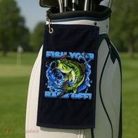 Fish Your Bass Off Funny Fishing Golf Towel thumb 2