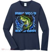 Fish Your Bass Off Funny Fishing Women's Long Sleeve Shirt thumb 0