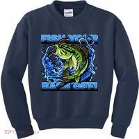 Fish Your Bass Off Funny Fishing Kids Sweatshirt thumb 0