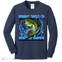 Fish Your Bass Off Funny Fishing Kids Long Sleeve Shirt thumb 0