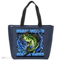 Fish Your Bass Off Funny Fishing Tote Bag thumb 0