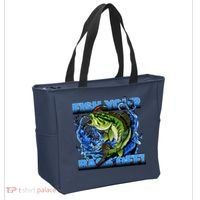 Fish Your Bass Off Funny Fishing Tote Bag thumb 2