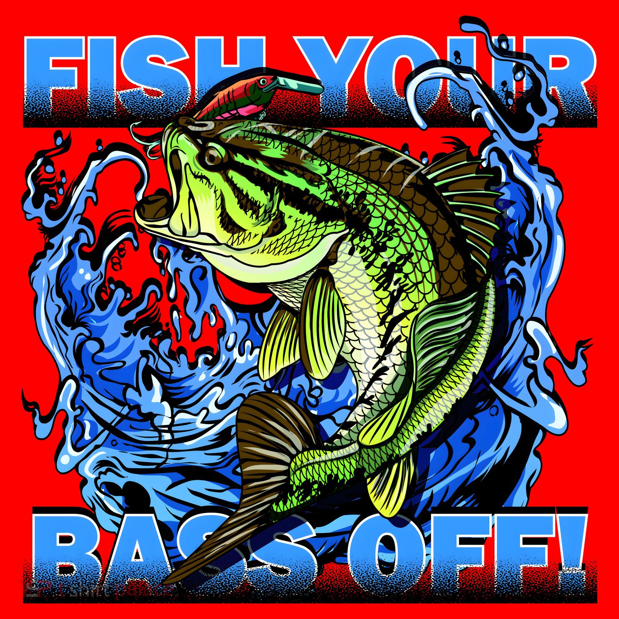 Fish Your Bass Off Funny Fishing Santa Hat