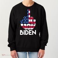 Fuck You Biden Middle Finger American Flag Women's Sweatshirt thumb 0