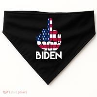 Fuck You Biden Middle Finger American Flag USA-Made Doggie Bandana thumb 0