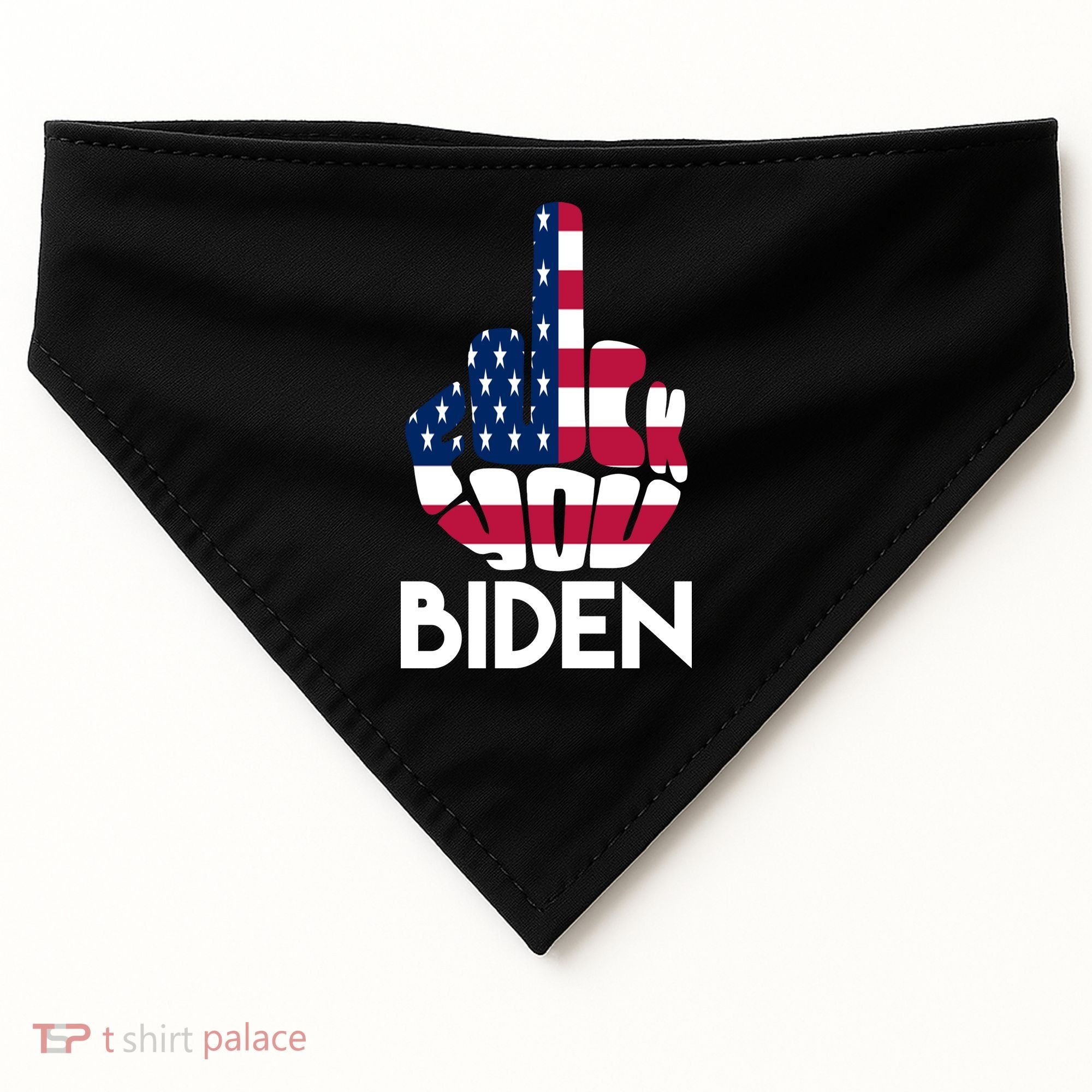 Fuck You Biden Middle Finger American Flag USA-Made Doggie Bandana