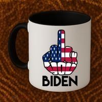 Fuck You Biden Middle Finger American Flag Coffee Mug thumb 2