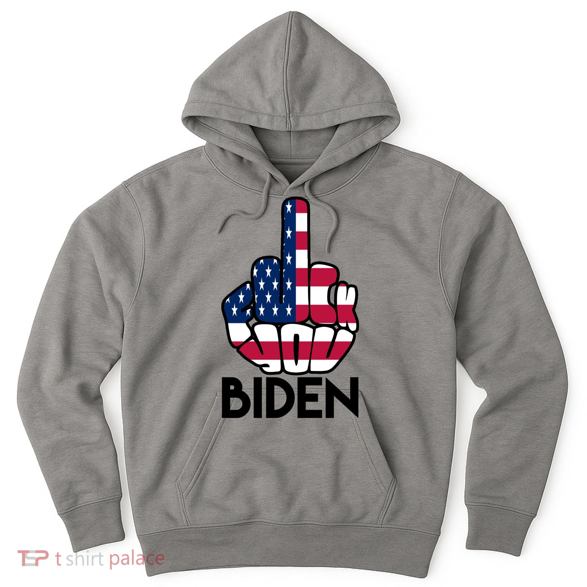 Fuck You Biden Middle Finger American Flag Hoodie