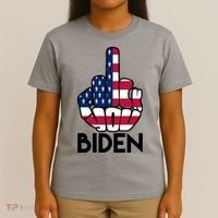Fuck You Biden Middle Finger American Flag T-Shirt thumb 4
