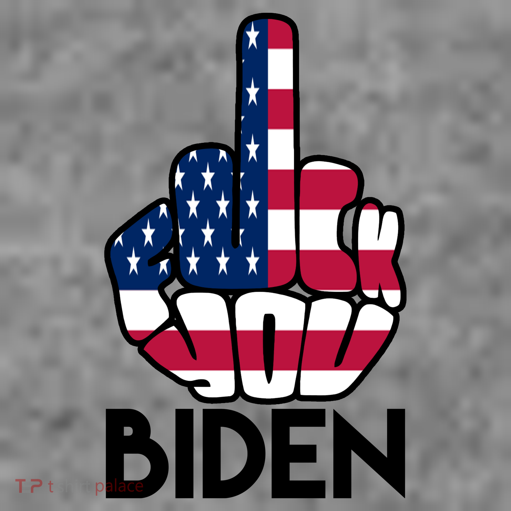 Fuck You Biden Middle Finger American Flag Polo