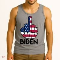 Fuck You Biden Middle Finger American Flag Tank Top thumb 3