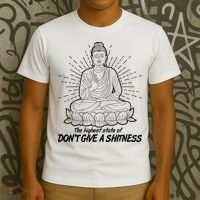 Funny Yoga Buddha The Highest State Of Don't Give A Shitness T-Shirt thumb 3