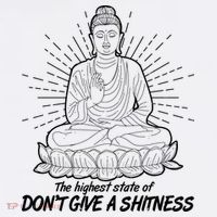 Funny Yoga Buddha The Highest State Of Don't Give A Shitness Women's Hoodie thumb 2