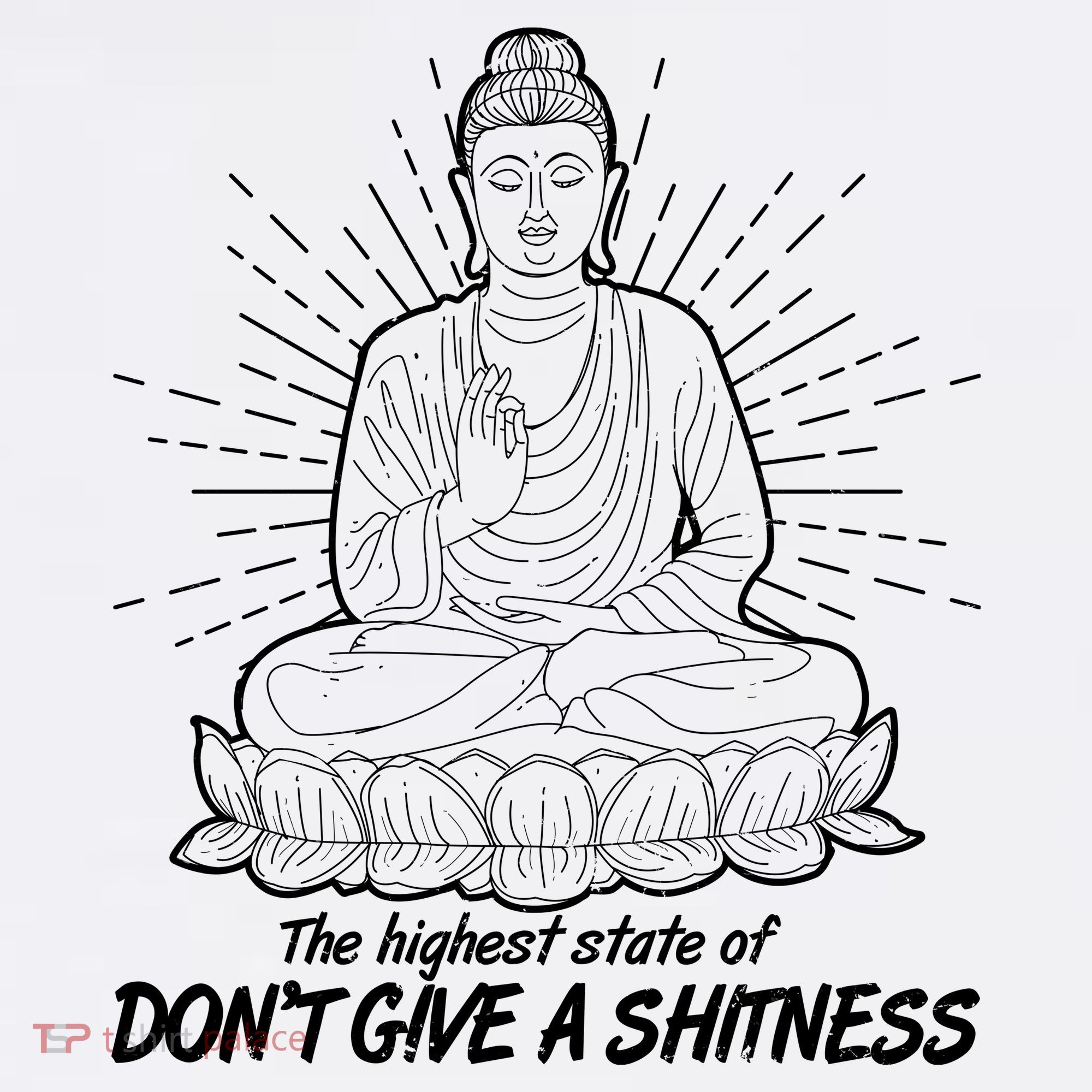 Funny Yoga Buddha The Highest State Of Don't Give A Shitness Women's Hoodie
