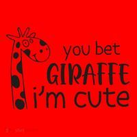 Funny You Bet Giraffe IM Cute Giraffe Lover And Girl Santa Hat thumb 1