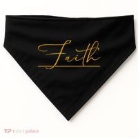Faith Yellow Christian USA-Made Doggie Bandana thumb 0