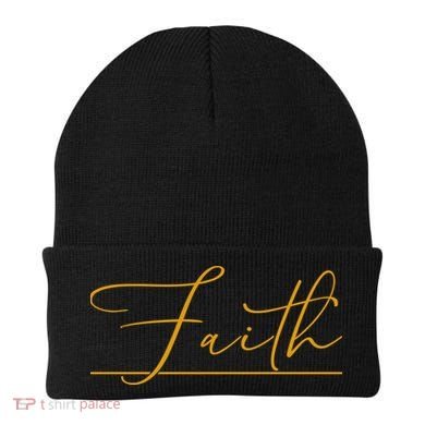 Faith Yellow Christian Beanie