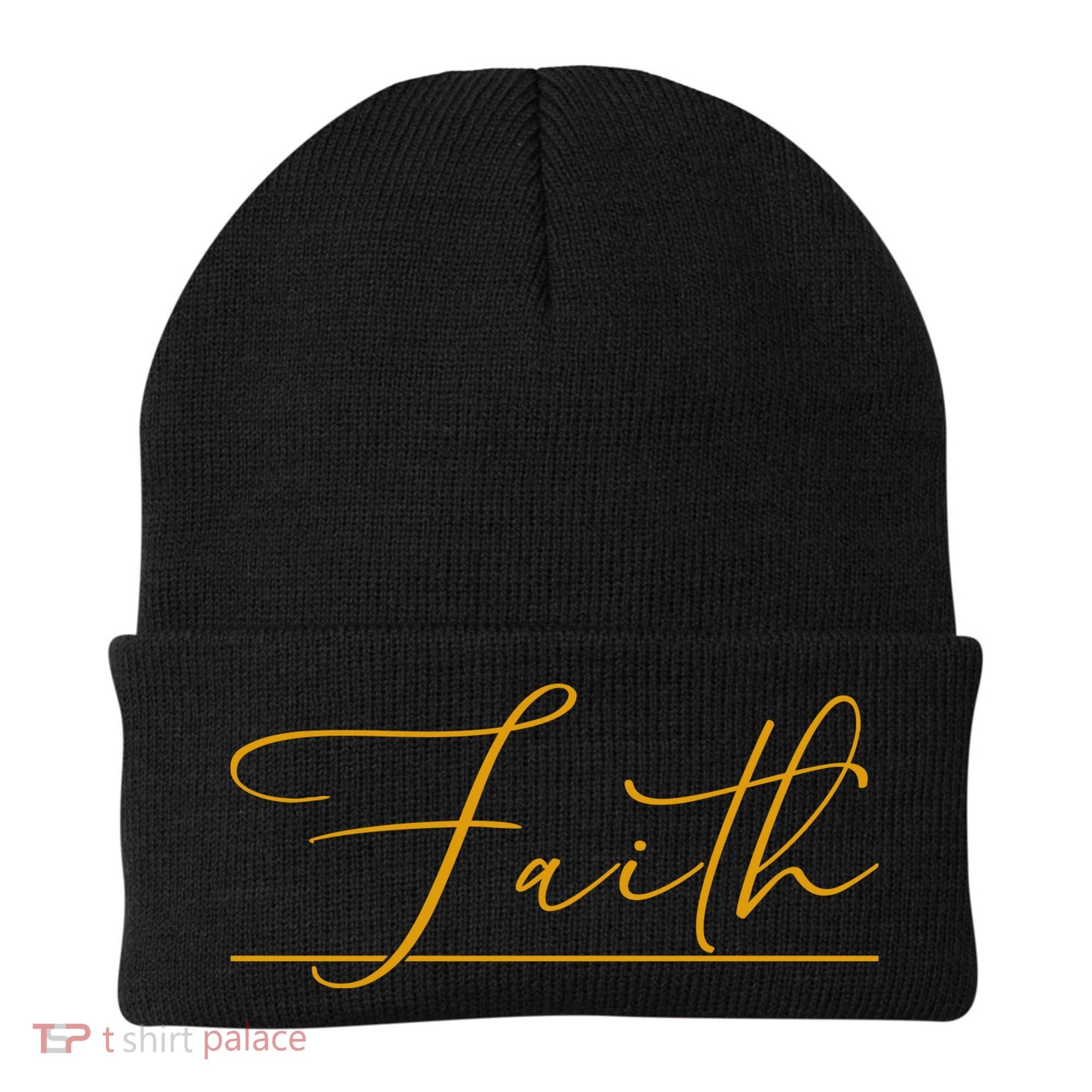 Faith Yellow Christian Beanie